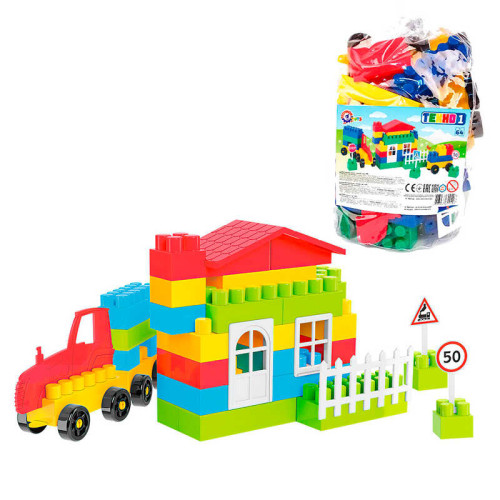гр Конструктор №1 0496 (13) "Technok Toys", 64 деталі, в пакеті