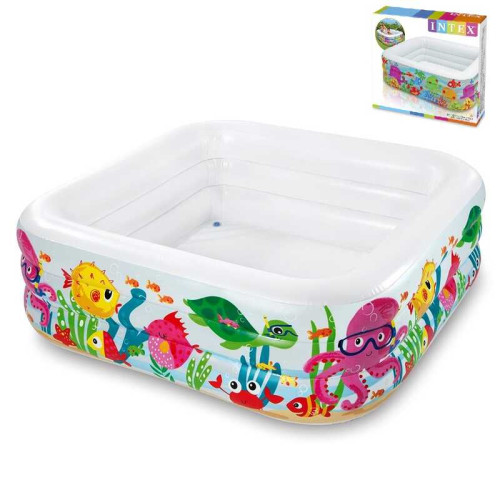 Intex Басейн 57471 NP "Блакитна лагуна" (3) розміром 159-159-50см, обсяг: 344л, вага: 3,7кг, від 3-х років