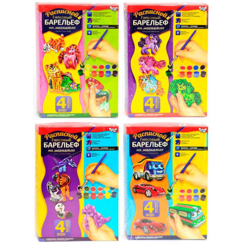 гр Барельєф мал РГБ-02-01,02,03...12 (12) "Danko Toys", 6 видів, у коробці