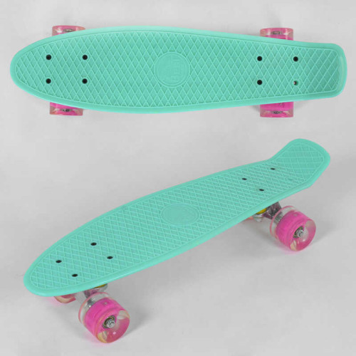 Скейт Пенні борд 6060 (8) Best Board, бірюзовий, дошка = 55см, колеса PU зі світлом, діаметр 6 см
