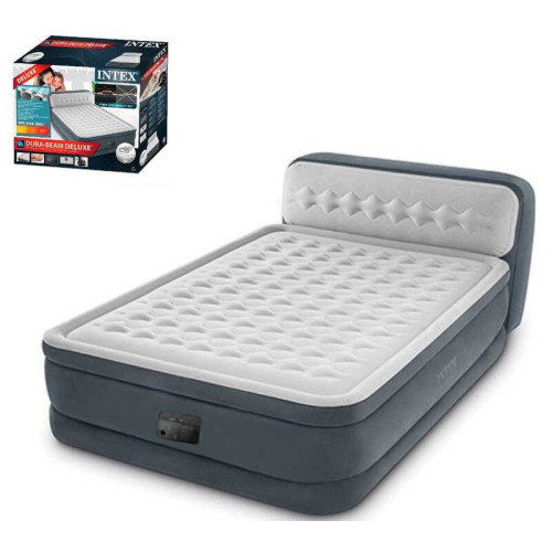 Intex Матрац із узголів'ям 64448 ND (1) з вбудованим насосом 220-240V, розмір:152х236х86см, двоспальне