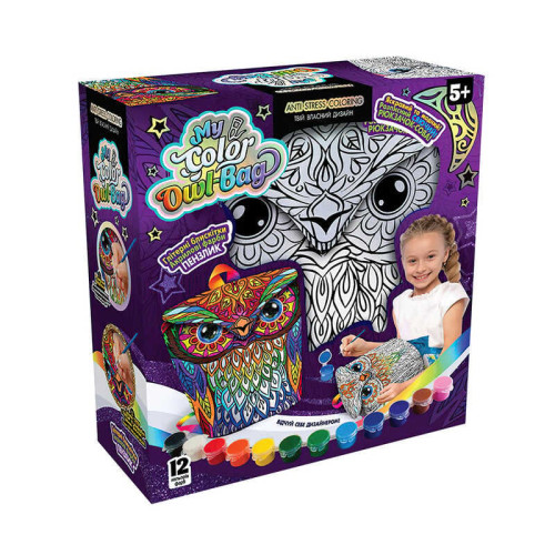гр Набір креативної творчості "Розфарбуй рюкзачок. My Color Owl-Bag" СOWL-01-01U Укр. (4) "Danko Toys"