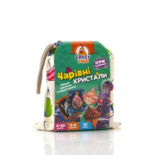 гр Гра настільна "Чарівні кристали" (укр) VT8077-12 (12) "Vladi Toys", 55 карт, у мішку