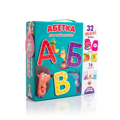гр Гра розвиваюча "Абетка для найменших" (укр) VT 2911-10 (8) "Vladi Toys", 31 картка з літерами, 16 карток з тваринами