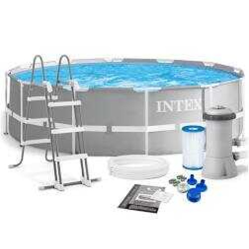 Intex Басейн каркасний 26720 NP (1) об`єм:12706л (90%), розмір:427х107см, сходи, насос-фільтр: 3785 л/год, драбина, тент, підстилка, в коробці