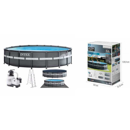Intex Басейн каркасний 26330 NP (1) об'єм води:26423л, розмір: 549х132см, сходи, насос-фільтр піщаний – 6000 л/год, скіммер, в коробці