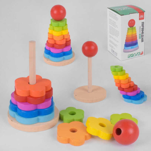 гр Пірамідка дерев'яна 50046 (24) "4FUN Game Club Wood" в коробці