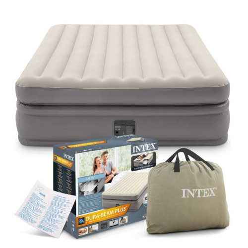 Intex Велюр матрац 64164 NP (1) розмір 152х203х51 см, вбудований електронасос 220V, двоспальний