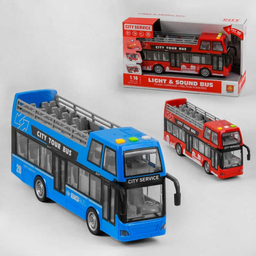 Автобус WY 916 AB (24) "Міський транспорт", 2 кольори, на батарейках, інерція, підсвічування салону, звук, в коробці