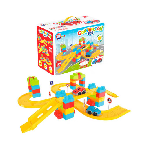 гр Конструктор 8324 (3) "Автомагістраль", "Technok Toys", 100 деталей, 7 дорожніх знаків, 2 машинки, в коробці