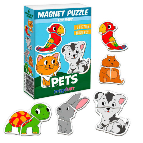 гр Магнітні пазли “Pets” ML4031-34 EN "Magdum", англ. мова, в коробці