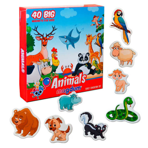 гр Набір магнітів "Animals" ML4031-16 (24) "Magdum", 40 магнітів, в коробці
