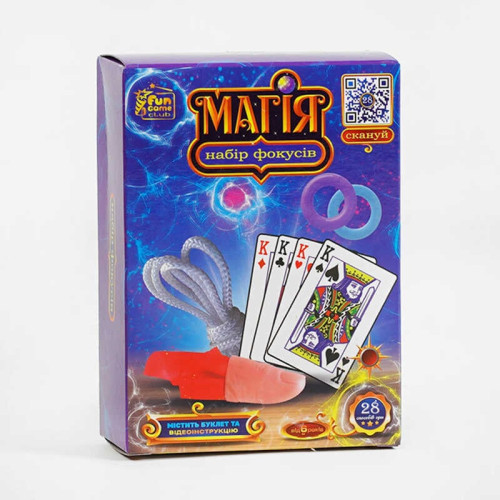 гр Набір фокусів "Магія" 76959 (36/2) "4FUN Game Club", 28 способів гри, QR-код з відео майстер-класом, у коробці