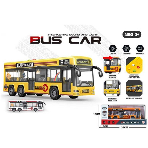 Автобус 329-1 (36/2) 3 види, інерція, звук, підсвічування, мелодії, пісні, в коробці, ВИДАЄТЬСЯ ТІЛЬКИ МІКС ВИДІВ