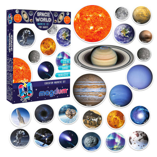 гр Набір магнітів "Space world" ML4031-22 EN (70) "Magdum", англ. мова, 22 магніти, в коробці