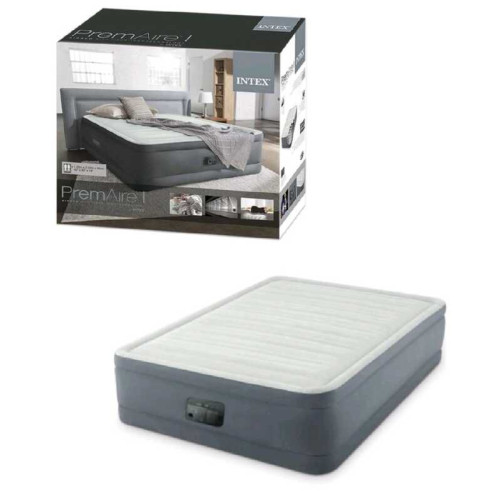 Intex Велюр матрац 64906 ND (2) 152х203х46см, вбудований електронасос, двоспальний