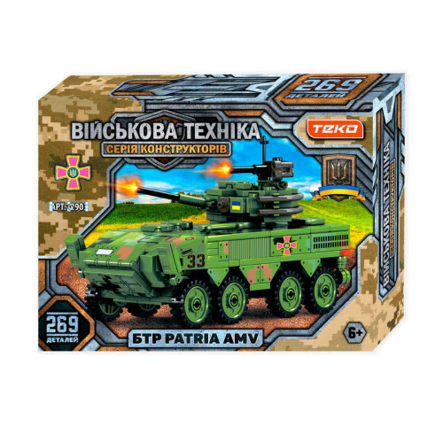 Конструктор "Військова техніка" 42903 (36) "Teko", 269 деталей, БТР PATRIA AMV, в коробці