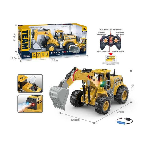 Екскаватор на радіокеруванні MDP 268-1 A (48/2) акумулятор 3.7 V, пульт 2.4 GHz, підсвічування, парогенератор, гумові шини, в коробці