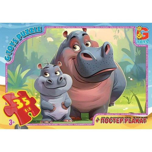 гр Пазли 35 ел. "G Toys" "Звірята з усього світу" AG 02 (62) + постер