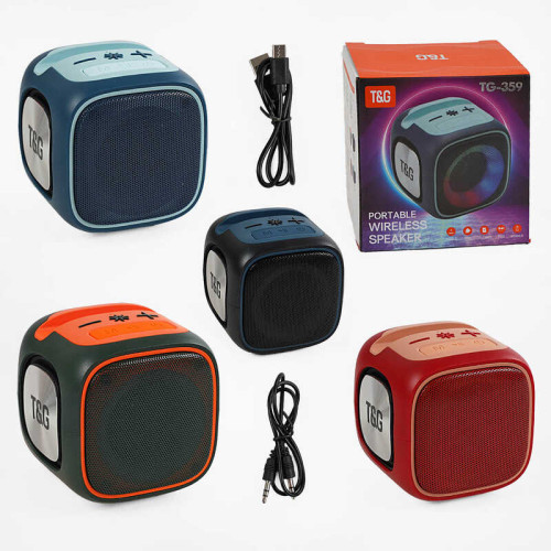 Колонка C 67905 / TG 359 (50) bluetooth, від акумулятора, підсвічування, type C, TF-картка, usb-слот, AUX-роз’єм, в коробці, ВИДАЄТЬСЯ ТІЛЬКИ МІКС ВИДІВ