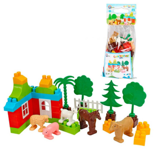 гр Конструктор 0341 (9) "Technok Toys", 45 елементів, “Ферма”, у пакеті