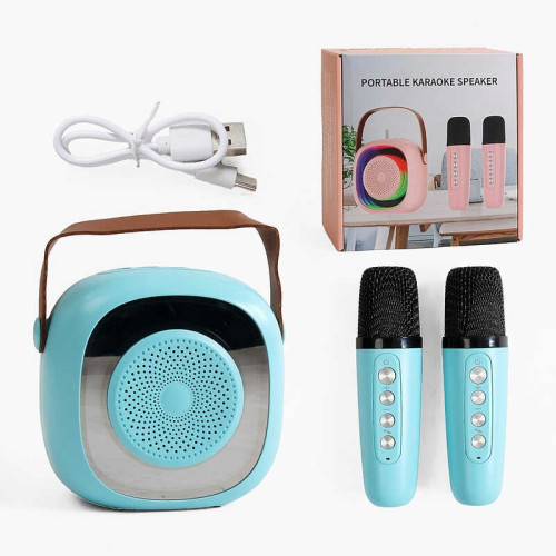 Колонка C 65432 (30) 2 мікрофони, bluetooth, підсвічування, зміна голосу, type-c, слот для карти пам’яті, AUX роз’єм, в коробці