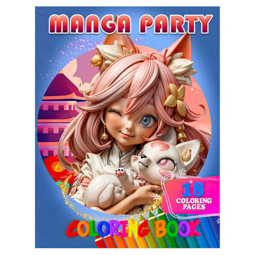 гр Розмальовка 18 кол малюнків "Manga Party" 9789655322941 (50) "Jumbi", 18 сторінок, папір