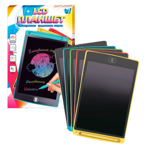 Планшет для малювання 16430 (100) "WToys", кольоровий LCD екран, 10 дюймів, розмір 17х26 см, стилус, в коробці, ВИДАЄТЬСЯ ТІЛЬКИ МІКС ВИДІВ