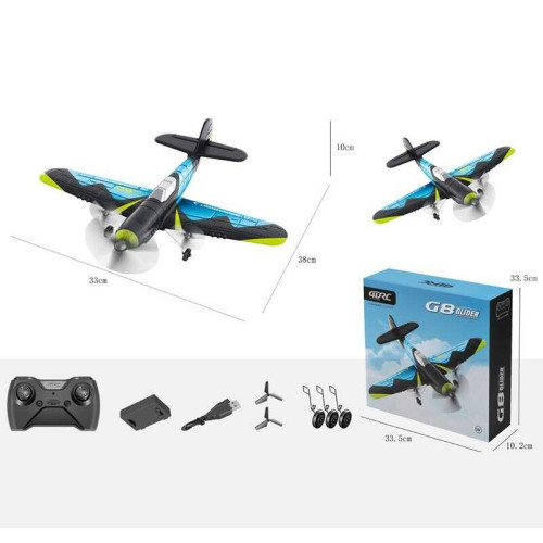 Літак на радіокеруванні  4 D-G 8 (20) акум. 3.7V, USB-кабель, шасі, запасні лопаті, пульт 2.4 GHz, підсвічування, в коробці