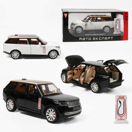 Машинка RS-15526 (24) "Авто Експерт", 2 кольори, електромобіль, зарядна станція, металопластик, масштаб 1:24, звук, світло, інерція, відчиняються двері, в коробці