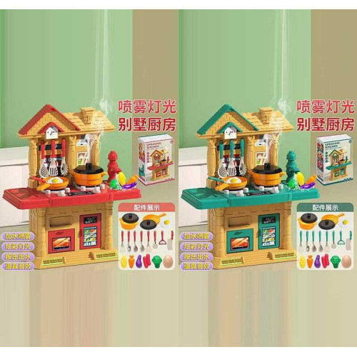 Кухня 839-011 (36) 2 кольори, висота 45 см, світло, звуки приготування, парогенератор, помпова подача води, посуд, продукти, кухонне приладдя, в коробці