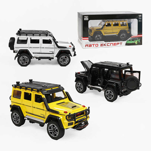 Машинка 2814-25 (12) "Авто Експерт", 3 кольори, металопластик, масштаб 1:24, звук, світло, інерція, відчиняються двері, багажник та капот, в коробці