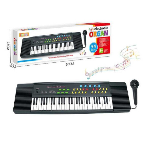 Синтезатор R 690 (36) 54 клавіші, демо мелодії, 8 тембрів, 8 ритмів, запис/відтворення мелодій, звук барабанів/тарілок, мікрофон, регулювання гучності, від мережі/батарейок, в коробці