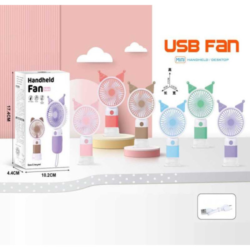 Вентилятор Q 304 C (144) вбудований акумулятор, USB, 3 режими обдуву, підсвічування, підставка, гумові елементи, в коробці, ВИДАЄТЬСЯ ТІЛЬКИ МІКС ВИДІВ