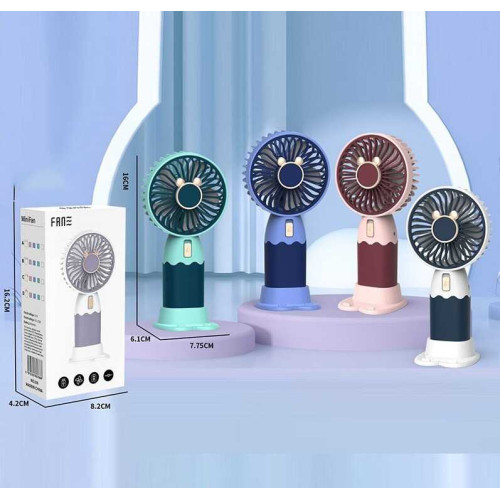 Вентилятор 210 B (144/2) акумулятор: 3.7 V, USB, легкий корпус, низький шум, підставка, в коробці, ВИДАЄТЬСЯ МІКС ВИДІВ