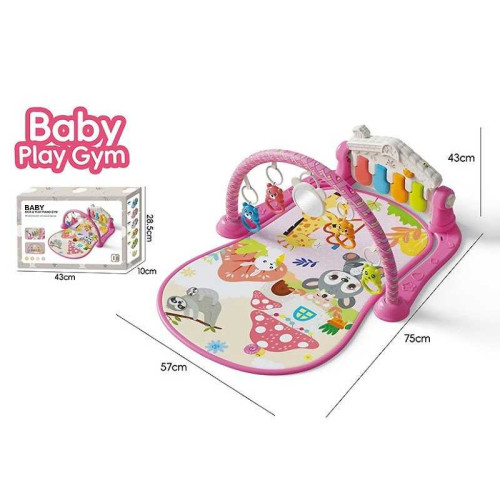 Килимок 8611 (30) піаніно, звуки, мелодії, ноти, підсвічування, 5 підвісок, брязкальця, дзеркальце, в коробці