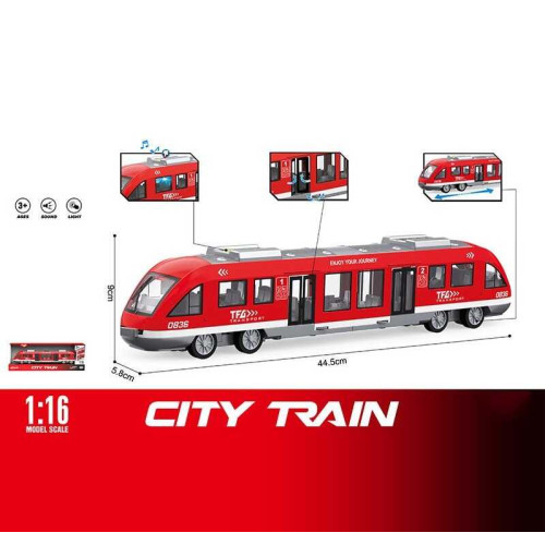 Потяг WY 920 A (18) звуки, підсвічування, інерція, гумові шини, дверцята відкриваються, масштаб 1:16, в коробці