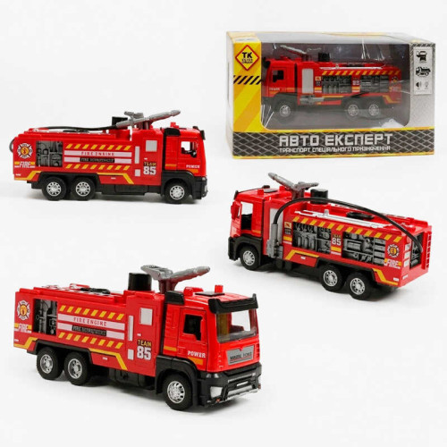 Спецтехніка LS-4890-06 (60/2) “Авто Експерт”, “Пожежна машина”, металопластик, масштаб: 1:32, інерція, підсвічування, звук, помпова подача води, резервуар, відчиняються двері, гумові шини, в коробці