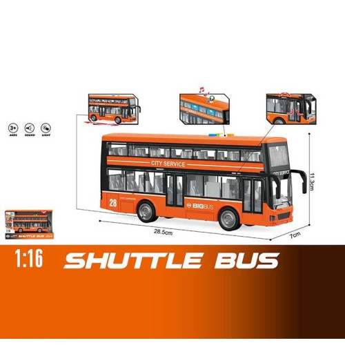 Автобус WY 912 A (24) звуки, підсвічування, інерційний механізм, масштаб 1:16, дверцята відчиняються, в коробці