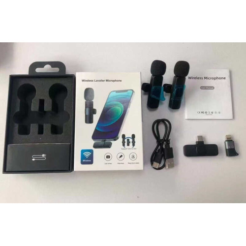 Мікрофон C 77364 (100) 2 мікрофони, бездротове підключення, USB-кабель, приймач для підключення до смартфона, в коробці
