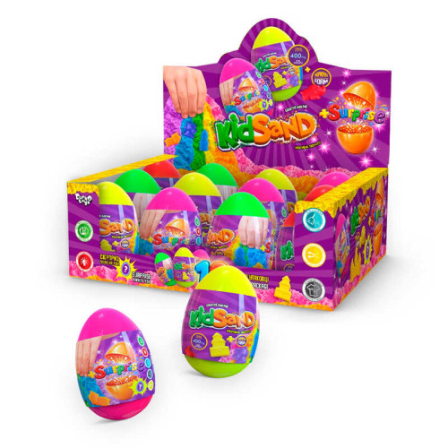 гр Кінетичний пісок "KidSand” KS-06-01U (5) ЦІНА ЗА 1 ШТУКУ, "Danko Toys", 400 г, формочка, в яйці