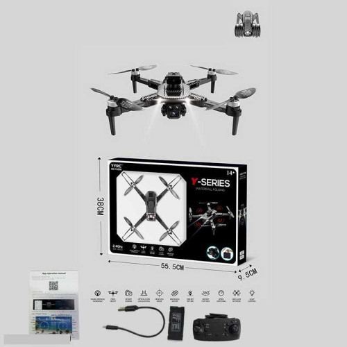 Квадрокоптер Y 329 D (18) сумка, знімний акумулятор 3.7V, пульт 2.4 GHz, USB-кабель, headless mode, Wi-Fi HD-камера, додаток, підсвічування, викрутка, в коробці
