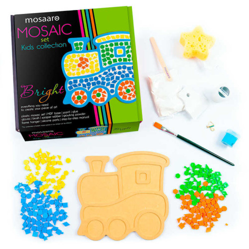 гр Набір для творчості "Mosaaro" (укр) MA7008 (5) "Vladi Toys", "Потяг", з пластиковою мозаїкою, в коробці