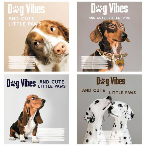 гр Зошит учнівський повноколірний "Dog Vibes" 24 арк., 24-Л-231 лінія ЦІНА ЗА 20 ШТУК В УПАКОВЦІ (1) ВИДАЄТЬСЯ МІКС ВИДІВ